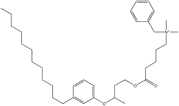 N,N-Dimethyl-N-benzyl-N-[4-[[3-(3-dodecylphenyloxy)butyl]oxycarbonyl]butyl]aminium 结构式