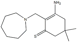 2-[[(Hexahydro-1H-azepin)-1-yl]methyl]-3-amino-5,5-dimethyl-2-cyclohexene-1-thione 结构式