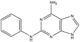 2-Phenylamino-6-amino-9H-purine 结构式