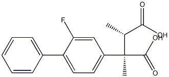 (2R,3S)-2,3-Dimethyl-2-(2-fluoro-1,1'-biphenyl-4-yl)succinic acid 结构式