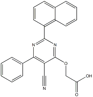 [2-(1-Naphthalenyl)-5-cyano-6-phenyl-4-pyrimidinyloxy]acetic acid 结构式