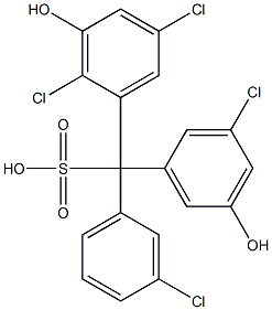 (3-Chlorophenyl)(3-chloro-5-hydroxyphenyl)(2,5-dichloro-3-hydroxyphenyl)methanesulfonic acid 结构式