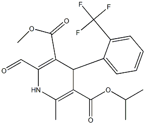 4-(2-Trifluoromethyl-phenyl)-2-formyl-6-methyl-1,4-dihydropyridine-3,5-dicarboxylic acid 3-methyl 5-isopropyl ester 结构式