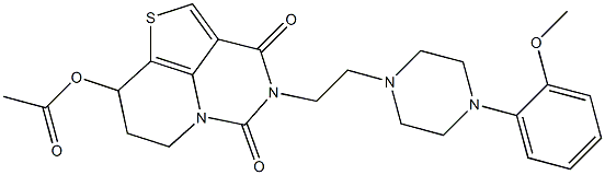 4-[2-[[4-(2-Methoxyphenyl)piperazin]-1-yl]ethyl]-8-acetoxy-7,8-dihydro-3H,6H-1-thia-4,5a-diazaacenaphthylene-3,5(4H)-dione 结构式