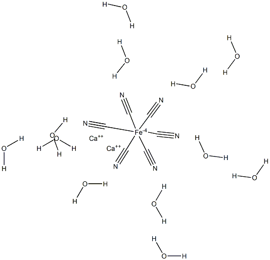 Calcium hexacyanoferrate(II) dodecahydrate 结构式