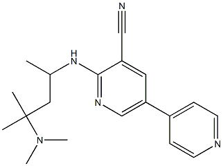 2-[[4-Methyl-4-(dimethylamino)pentan-2-yl]amino]-5-(4-pyridinyl)pyridine-3-carbonitrile 结构式