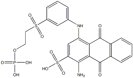 1-Amino-9,10-dihydro-9,10-dioxo-4-[[3-[[2-(phosphonooxy)ethyl]sulfonyl]phenyl]amino]-2-anthracenesulfonic acid 结构式