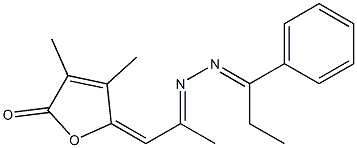 5-[2-[2-(1-Phenylpropylidene)hydrazono]propylidene]-3,4-dimethylfuran-2(5H)-one 结构式