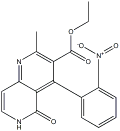 4-(2-Nitrophenyl)-2-methyl-5-oxo-5,6-dihydro-1,6-naphthyridine-3-carboxylic acid ethyl ester 结构式