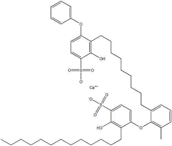 Bis(3-hydroxy-2-tridecyl[oxybisbenzene]-4-sulfonic acid)calcium salt 结构式