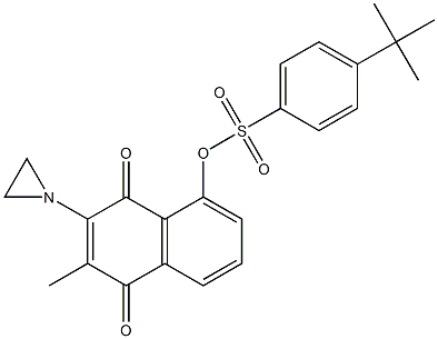 3-(1-Aziridinyl)-2-methyl-5-(4-tert-butylphenylsulfonyloxy)-1,4-naphthoquinone 结构式