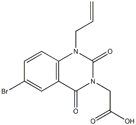 1-(2-Propenyl)-1,2,3,4-tetrahydro-6-bromo-2,4-dioxoquinazoline-3-acetic acid 结构式