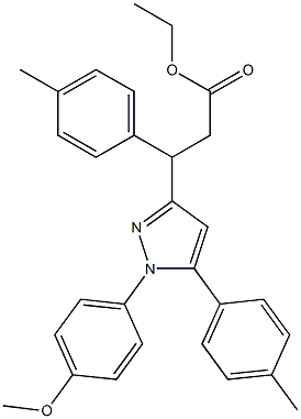 3-(4-Methylphenyl)-3-[[1-(4-methoxyphenyl)-5-(4-methylphenyl)-1H-pyrazol]-3-yl]propanoic acid ethyl ester 结构式