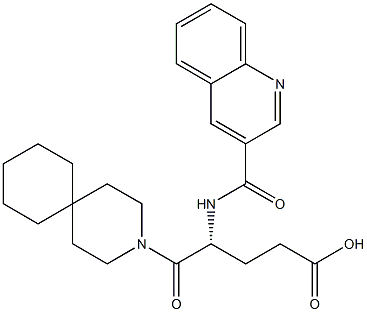 (R)-4-(3-Quinolinylcarbonylamino)-5-oxo-5-(3-azaspiro[5.5]undecan-3-yl)valeric acid 结构式