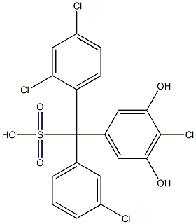 (3-Chlorophenyl)(2,4-dichlorophenyl)(4-chloro-3,5-dihydroxyphenyl)methanesulfonic acid 结构式