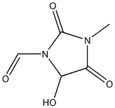 5-Hydroxy-3-methyl-2,4-dioxoimidazolidine-1-carbaldehyde 结构式