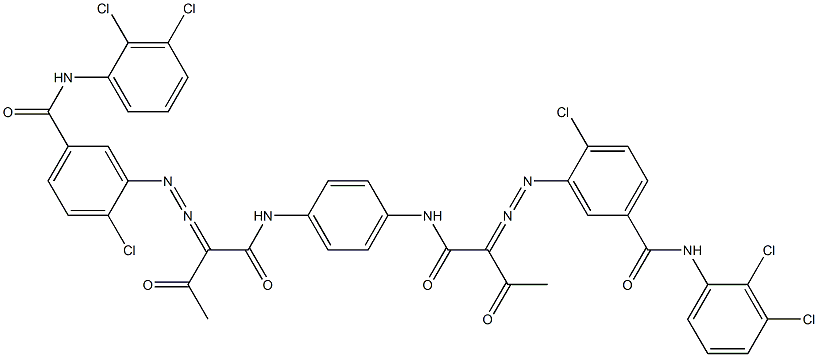 3,3'-[1,4-Phenylenebis[iminocarbonyl(acetylmethylene)azo]]bis[N-(2,3-dichlorophenyl)-4-chlorobenzamide] 结构式