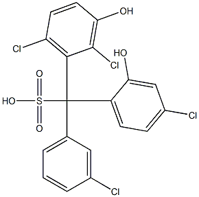 (3-Chlorophenyl)(4-chloro-2-hydroxyphenyl)(2,6-dichloro-3-hydroxyphenyl)methanesulfonic acid 结构式