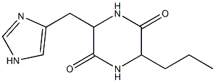 3-[(1H-Imidazol-4-yl)methyl]-6-propyl-1,3,4,6-tetrahydropyrazine-2,5-dione 结构式
