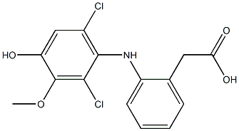 2-(2,6-Dichloro-4-hydroxy-3-methoxyphenylamino)benzeneacetic acid 结构式