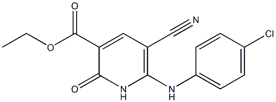 5-Cyano-6-(4-chloroanilino)-1,2-dihydro-2-oxopyridine-3-carboxylic acid ethyl ester 结构式