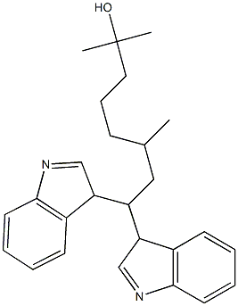 8,8-Bis(3H-indol-3-yl)-2,6-dimethyl-2-octanol 结构式