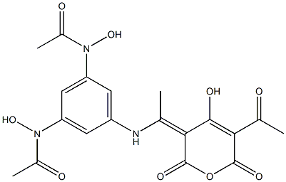 (3Z)-5-Acetyl-4-hydroxy-3-[1-[3,5-bis(hydroxyacetylamino)phenylamino]ethylidene]-2H-pyran-2,6(3H)-dione 结构式
