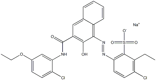 3-Chloro-2-ethyl-6-[[3-[[(2-chloro-5-ethoxyphenyl)amino]carbonyl]-2-hydroxy-1-naphtyl]azo]benzenesulfonic acid sodium salt 结构式