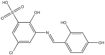 5-Chloro-2-hydroxy-3-[(2,4-dihydroxybenzylidene)amino]benzenesulfonic acid 结构式