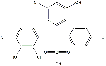 (4-Chlorophenyl)(3-chloro-5-hydroxyphenyl)(2,4-dichloro-3-hydroxyphenyl)methanesulfonic acid 结构式