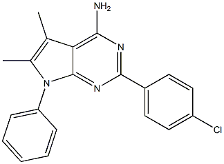 4-Amino-5,6-dimethyl-7-phenyl-2-(4-chlorophenyl)-7H-pyrrolo[2,3-d]pyrimidine 结构式