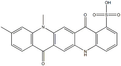 5,7,12,14-Tetrahydro-10,12-dimethyl-7,14-dioxoquino[2,3-b]acridine-1-sulfonic acid 结构式