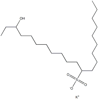 19-Hydroxyhenicosane-10-sulfonic acid potassium salt 结构式