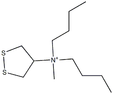 N,N-Dibutyl-N-(1,2-dithiolan-4-yl)methanaminium 结构式