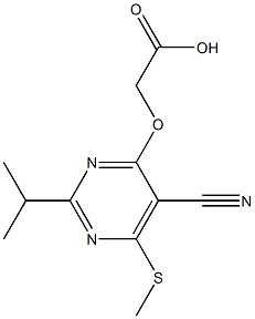 [2-Isopropyl-5-cyano-6-methylthio-4-pyrimidinyloxy]acetic acid 结构式