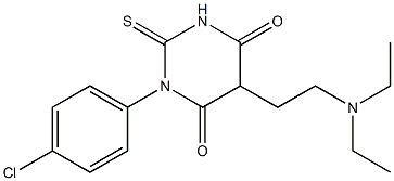 1-(p-Chlorophenyl)-5-[2-(diethylamino)ethyl]-2-thioxo-2,3-dihydropyrimidine-4,6(1H,5H)-dione 结构式