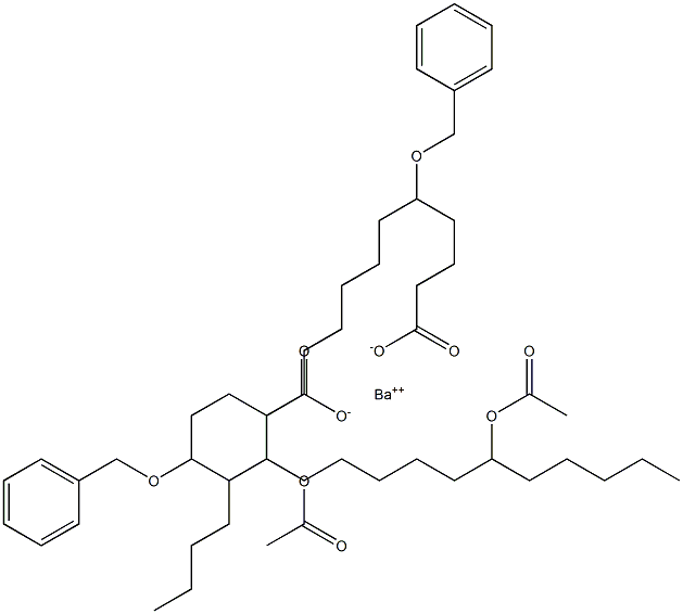 Bis(5-benzyloxy-13-acetyloxystearic acid)barium salt 结构式