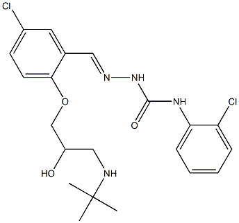 1-[5-Chloro-2-[2-hydroxy-3-(tert-butylamino)propoxy]benzylidene]-4-(2-chlorophenyl)semicarbazide 结构式