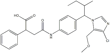 3-[4-(2-Butyl-4-chloro-5-methoxymethyl-1H-imidazol-1-ylmethyl)phenylaminocarbonyl]-2-phenylpropionic acid 结构式