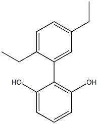 2-(2,5-Diethylphenyl)benzene-1,3-diol 结构式