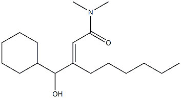 (E)-3-(Hydroxy(cyclohexyl)methyl)-N,N-dimethyl-2-nonenamide 结构式