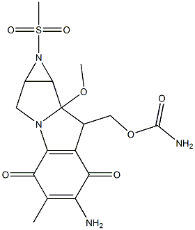 6-Amino-8-[[(aminocarbonyl)oxy]methyl]-1,1a,2,8,8a,8b-hexahydro-8a-methoxy-5-methyl-1-methylsulfonylazirino[2',3':3,4]pyrrolo[1,2-a]indole-4,7-dione 结构式