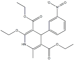 2-Ethoxy-1,4-dihydro-6-methyl-4-(3-nitrophenyl)-pyridine-3,5-dicarboxylic acid diethyl ester 结构式