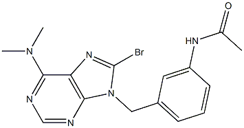 6-Dimethylamino-8-bromo-9-(3-acetylaminobenzyl)-9H-purine 结构式