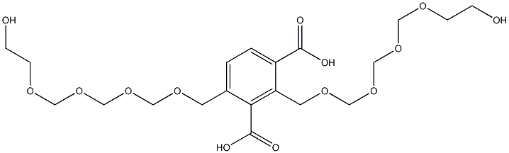 2,4-Bis(10-hydroxy-2,4,6,8-tetraoxadecan-1-yl)isophthalic acid 结构式