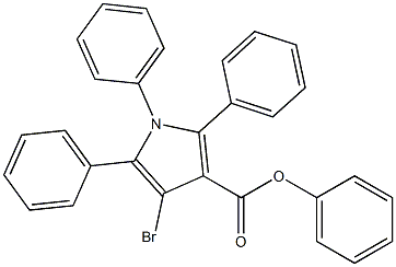 4-Bromo-1,2,5-triphenyl-1H-pyrrole-3-carboxylic acid phenyl ester 结构式