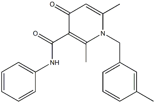 1-(3-Methylbenzyl)-1,4-dihydro-2,6-dimethyl-N-phenyl-4-oxopyridine-3-carboxamide 结构式