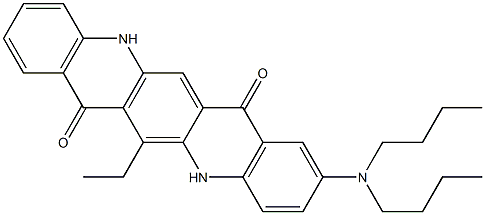 2-(Dibutylamino)-6-ethyl-5,12-dihydroquino[2,3-b]acridine-7,14-dione 结构式