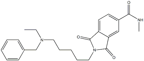 N-[5-(Ethylbenzylamino)pentyl]-5-(methylaminocarbonyl)phthalimide 结构式