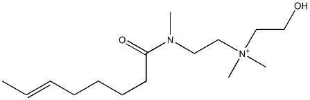 2-[N-(6-Octenoyl)-N-methylamino]-N-(2-hydroxyethyl)-N,N-dimethylethanaminium 结构式